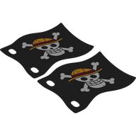 Lego Foil Sheet for 75639-1, Flags with Skull and Crossbones (Jolly Roger) Print / Trans-Clear