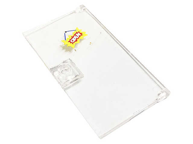 Lego Door 1 x 4 x 6 with Stud Handle with 'OPEN' Sign Pattern (Sticker) - Set 41231 / Trans-Clear