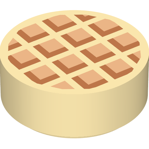 Lego Tile Round 1 x 1 with Waffle, Medium Nougat Edges print