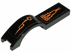 Lego Vehicle, Mudguard 1 x 4 1/2 with Orange Lines Pattern Model Right Side (Stickers) - Set 8080