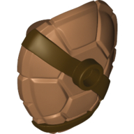 Lego Minifig Neckwear Turtle Shell with Stud with Dark Brown Horizontal and Diagonal Belt Pattern / Medium Nougat