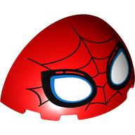 Lego Dome 6 x 3 x 3 Half with Dark Blue Webbings, White/Blue Spider-Man Eyes Print