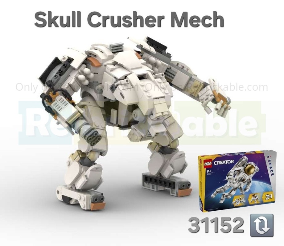 Lego Skull Crusher Battlemech (31152 Space Astronaut alternate build)