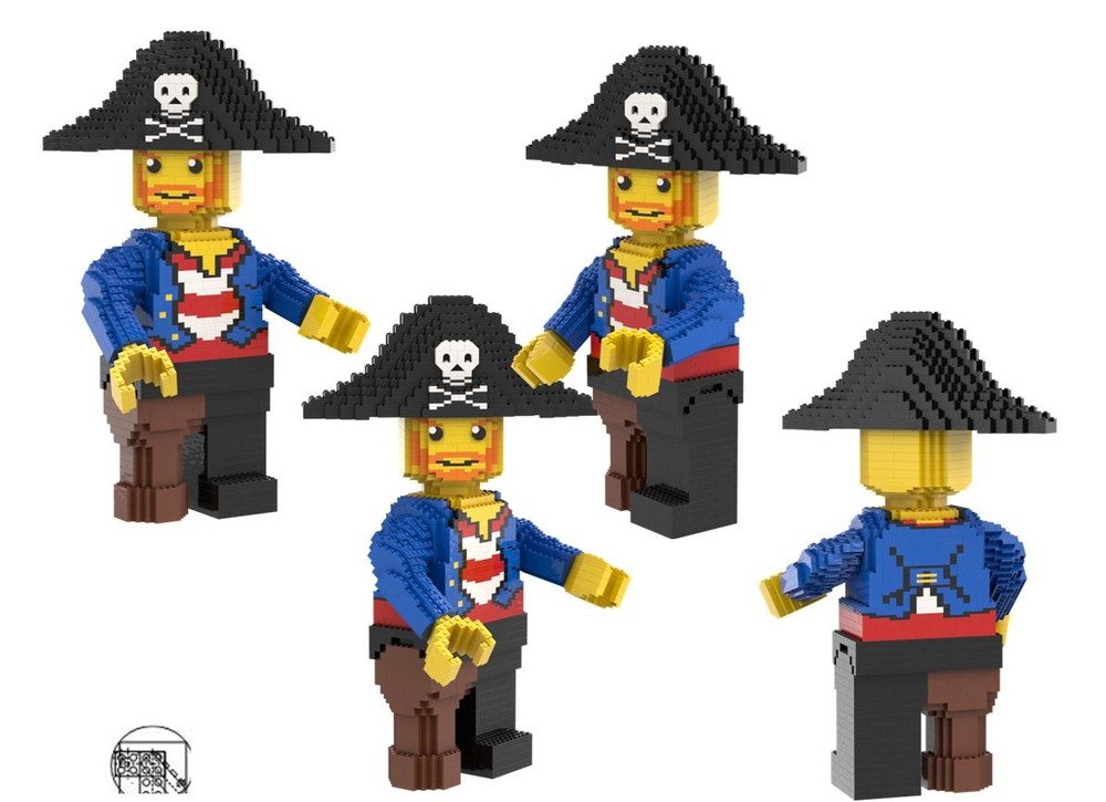 Lego Maxi figure blue pirata with bicorne