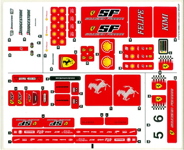 Lego Sticker Sheet for Set 8155-1
