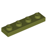 Lego Plate 1 x 4 / Olive Green