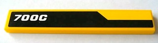 Lego Tile 1 x 6 with Black Line and White '700C' Pattern Model Right (Sticker) - Set 8069
