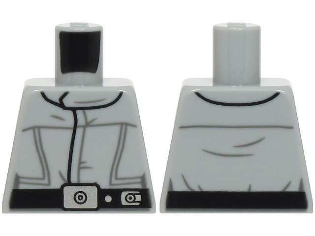Lego Torso SW Imperial Crew Uniform Jumpsuit with Straight Black Belt with Silver Buckle and Dot Pattern / Light Bluish Gray