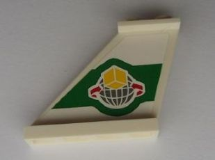 Lego Tail 4 x 1 x 3 with Box and Arrows and Globe Left and Red SP3 Badge and Black 'POLICE' Right Pattern (Stickers) - Set 5983