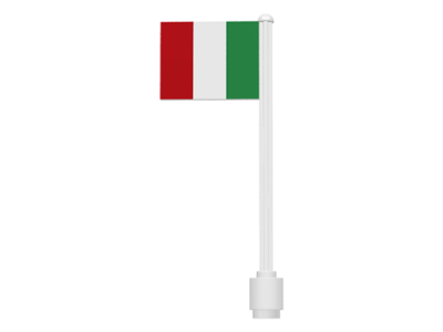 Lego Flag on Flagpole, Straight with Italy Pattern (Stickers)