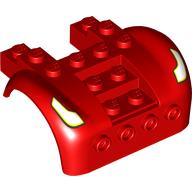 Lego Vehicle Body, Wheel Arch / Mudguard 6 x 6 x 2 Curved Fenders with White/Yellow Headlights Print