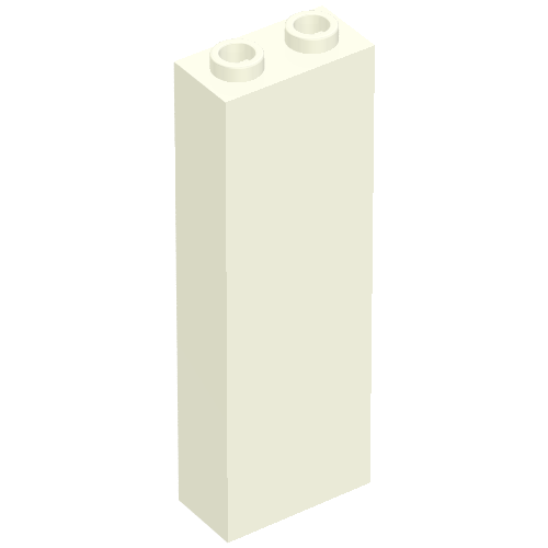 Lego Brick 1 x 2 x 5 without Side Supports / White