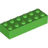 Lego Brick 2 x 6 / Bright Green