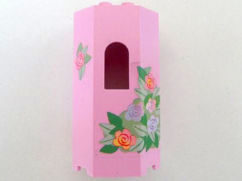 Lego Panel 3 x 4 x 6 with Window with Flowers Pattern (Stickers) - Set 7579