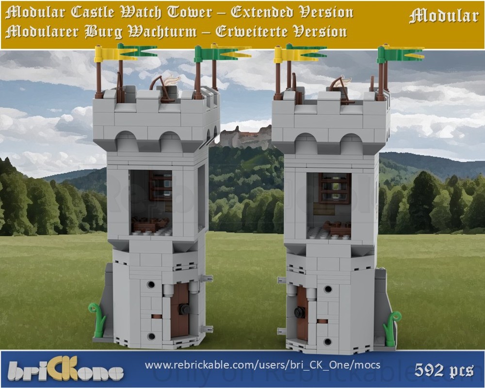 Lego Modular Castle Watchtower - Extended Version