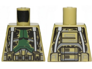 Lego Torso SW Armor Camouflage Pattern (Commander Gree) / Olive Green