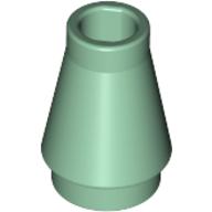 Lego Cone 1 x 1 [No Top Groove] / Sand Green