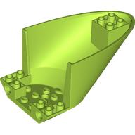 Lego Aircraft Fuselage Curved Aft Section 6 x 10 Bottom, Pinholes / Lime