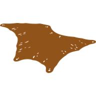 Lego Wing, Left, Bright Light Orange with Dark Red/Black Vain print
