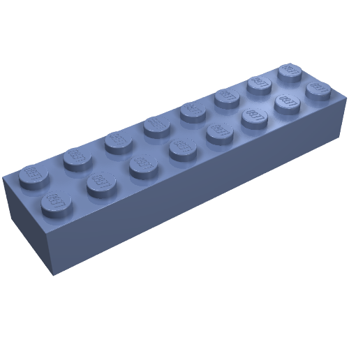 Lego Brick 2 x 8 / Sand Blue