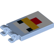 Lego Tile Special 2 x 3 with 2 Clips with Minecraft Chicken Print