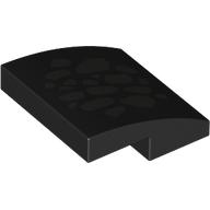 Lego Brick Curved 2 x 2 x 2/3 with Silver Scales Print / Black