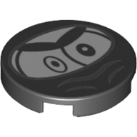 Lego Tile Round 2 x 2 with Ninja Nixel Face Print