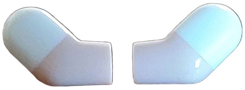 Lego Arm, (Matching Left and Right) Pair with Molded White Short Sleeves  Pattern / Light Nougat