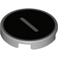Lego Tile Round 2 x 2 with Bottom Stud Holder with 'I' on Black Background Print