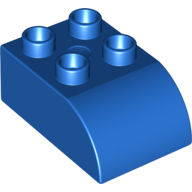Lego Duplo Brick 2 x 3 with Curved Top / Blue