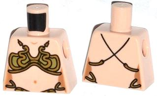 Lego Torso SW Princess Leia Slave, Bra Straps on Back Pattern / Light Nougat