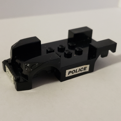 Lego Vehicle Base, 4 x 8 with Mudguards, Fast Food Racer, with Headlights / Black