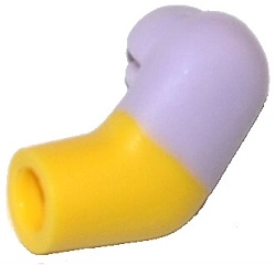 Lego Arm, Left with Molded Lavender Short Sleeve  Pattern / Yellow