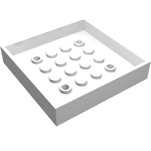 Lego Box 6 x 6 Bottom / White