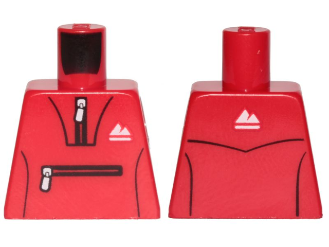 Lego Torso Tracksuit with White Zippers and Mountain Logo Pattern / Red