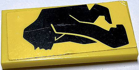 Lego Tile 2 x 4 with Black Gorilla, Left Arm Front Pattern (Sticker) - Set 70632