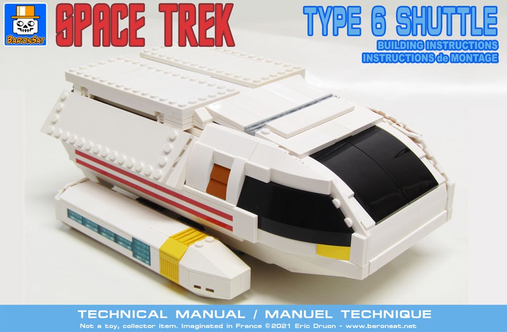 Lego RB Star Trek TNG type 6 Shuttle moc building instructions