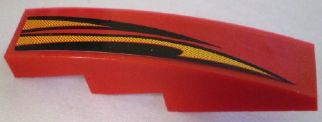 Lego Slope, Curved 4 x 1 with Curved Flames Pattern, Model Left (Sticker) - Set 8898