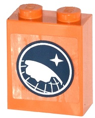 Lego Brick 1 x 2 x 2 with Inside Stud Holder with Arctic Explorer Logo Pattern (Sticker) - Set 60036