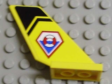 Lego Tail Shuttle with Coast Guard Logo and Black Chevron Pattern on Both Sides (Stickers) - Set 7044
