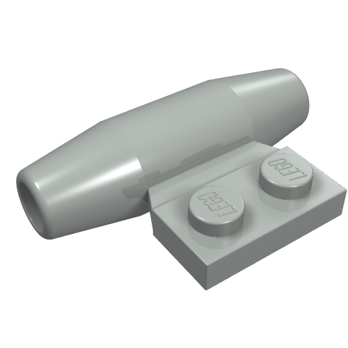 Lego Engine - Smooth, Small 1 x 2 Side Plate [No Axle Holders] / Light Gray