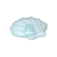 Lego Clikits Icon, Shell 2 x 2 with Pin / Trans-Very Lt Blue