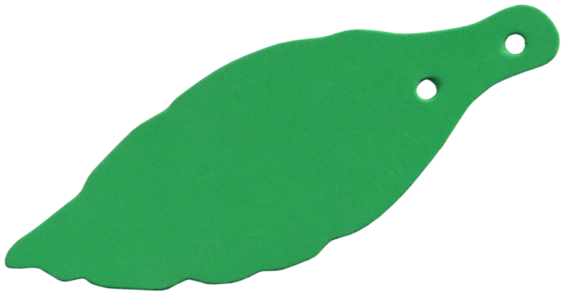 Lego Foam Part for Set 5861 - Belville, Leaf 18 x 6 with 2 Holes / Bright Green