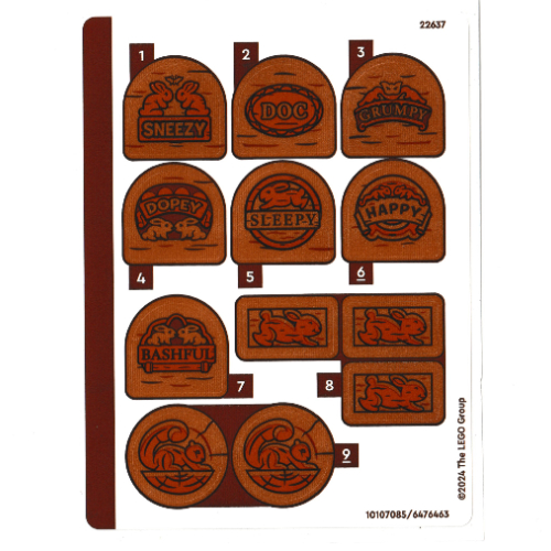 Lego Sticker Sheet for Set 43242-1