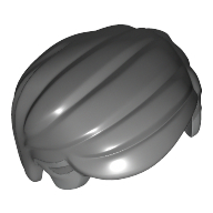 Lego Hair Combed Sideways with Short Sideburns with Light Gray Temples Print / Dark Bluish Gray