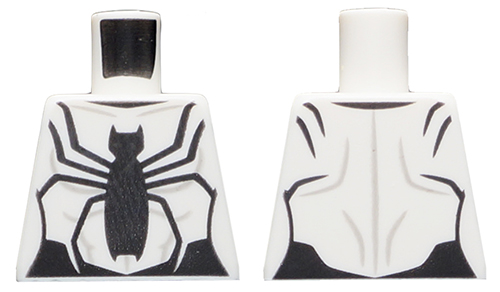 Lego Torso Spider-Girl Black Spider Wraparound Pattern / White
