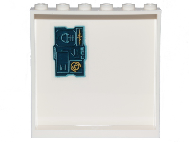 Lego Panel 1 x 6 x 5 with Monitors and Minifigure Pattern (Sticker) - Set 70830