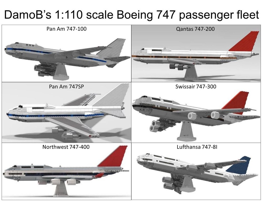 Lego Boeing 747 passenger fleet