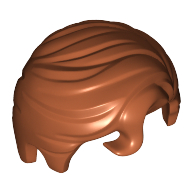 Lego Hair Swept Right with Front Curl / Dark Orange
