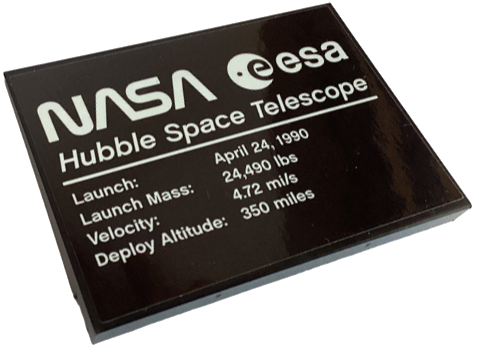 Lego Slope 10 6 x 8 with NASA Hubble Space Telescope Pattern (Sticker) - Set 10283 / Black